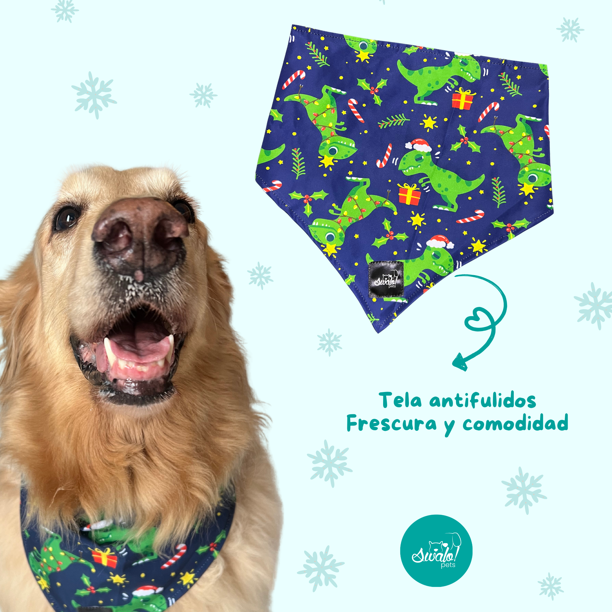 Pañoleta Dinos Navideños